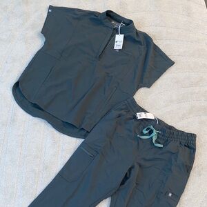 FIGS “Bonsai” Scrub Set with Teal Accents